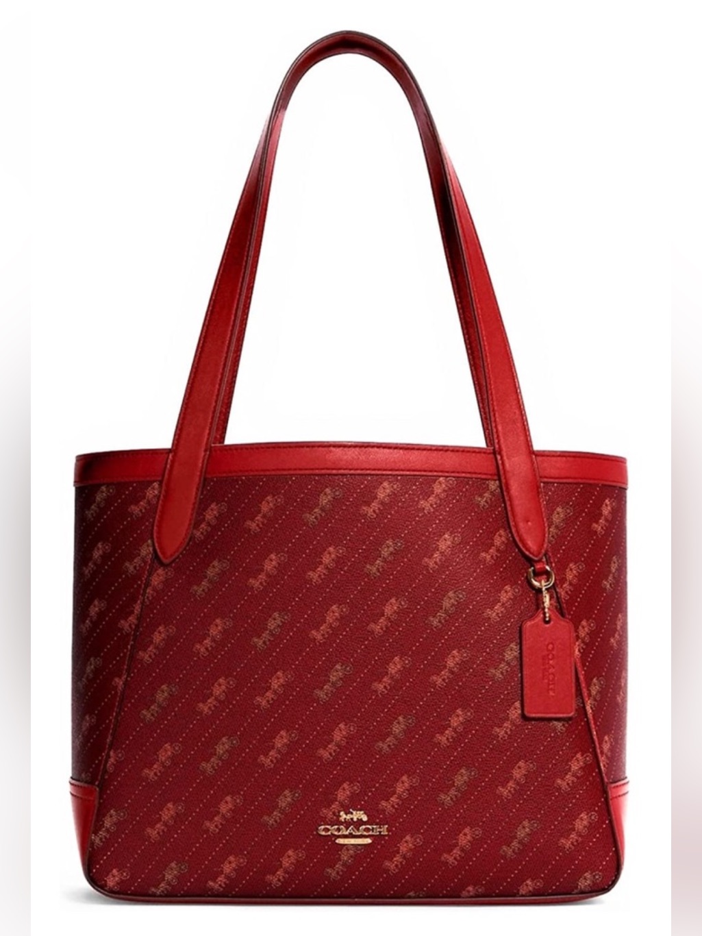 Coach Horse And Carriage Tote 27 With Horse And Red